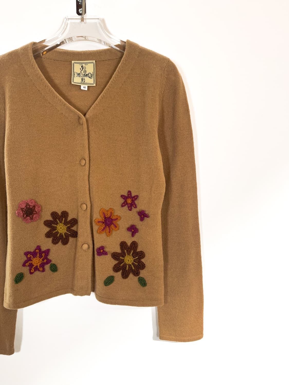 조코모몰라 플라워 스티치 울 가디건 상품이미지3