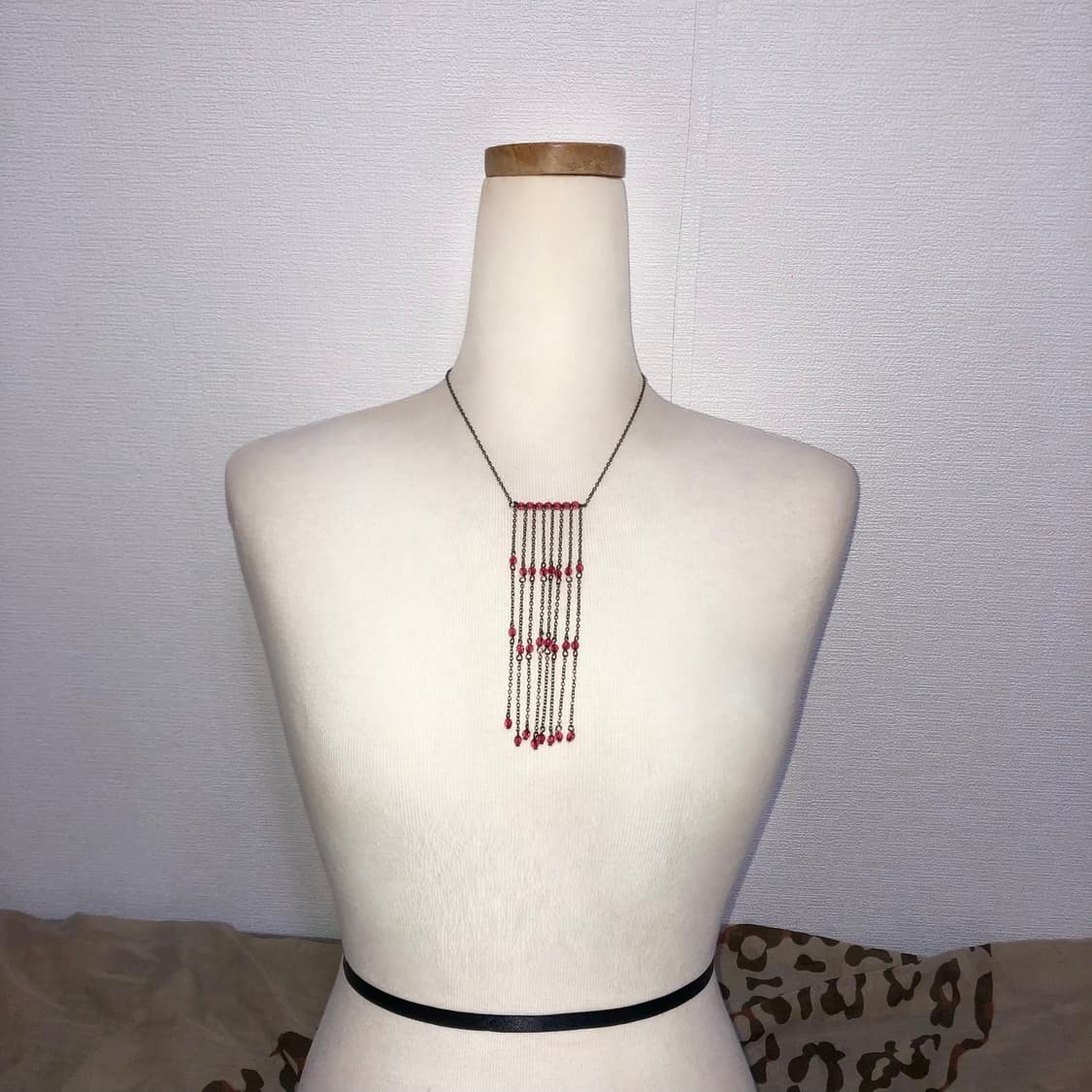 빈티지 레드 드롭 목걸이 오리엔탈 페어리 긱시크 갸루 상품이미지2