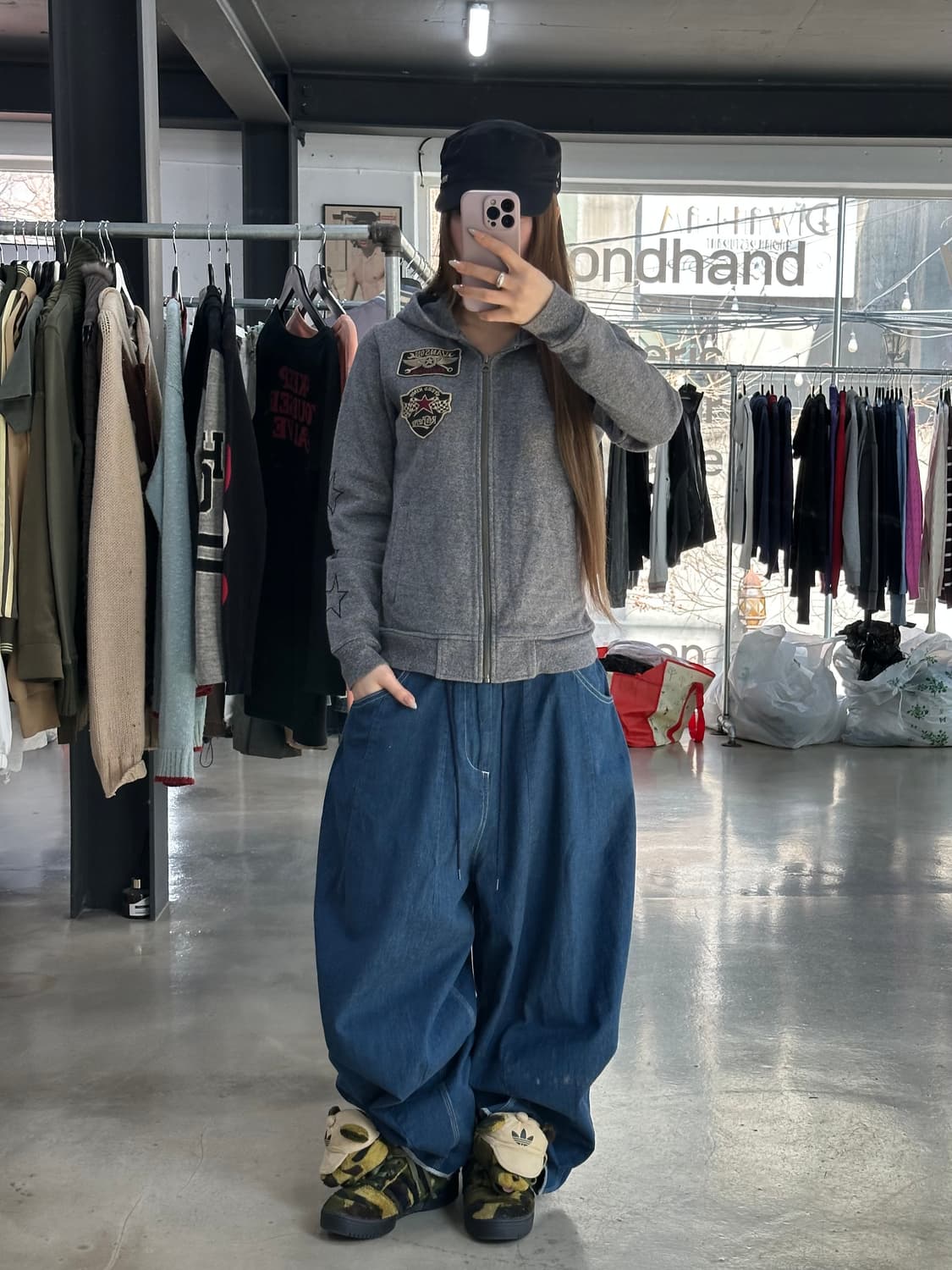 벤슨 x RED PEPPER 스타 자수 후드집업 상품이미지5