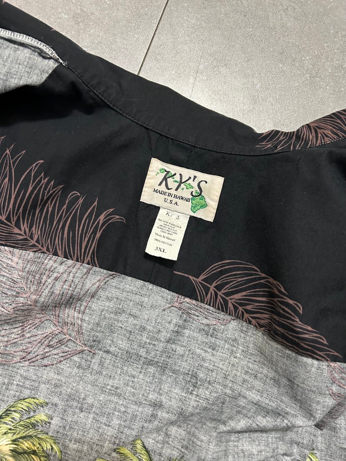 USA  비치트리 프린팅 코튼 빈티지  하와이안 셔츠  상품이미지4