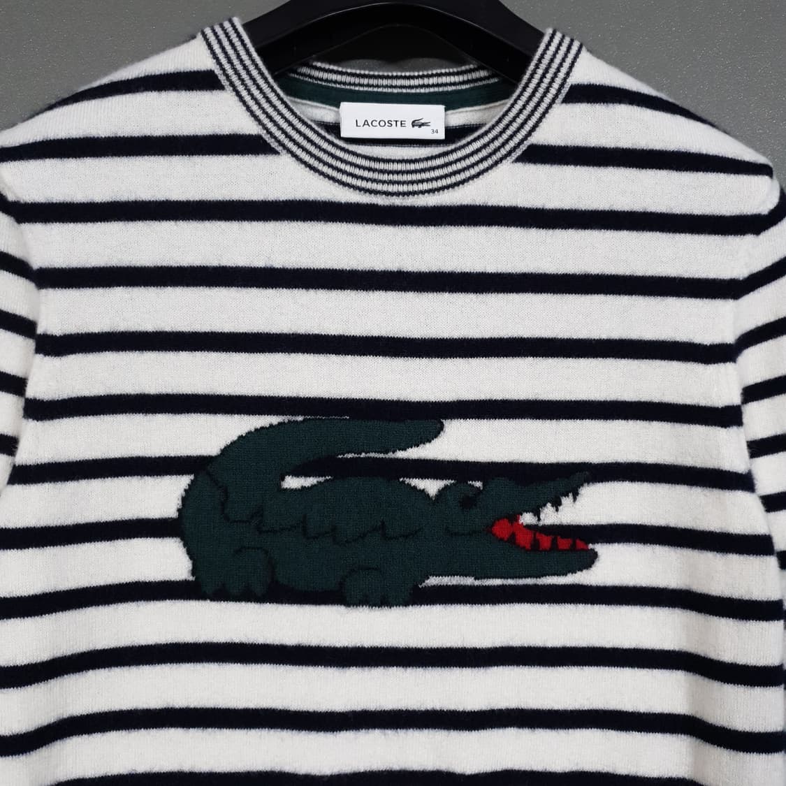 여성 90) 라코스테 신형 20FW 스트라이프 빅 크록 니트 스웨터 상품이미지3