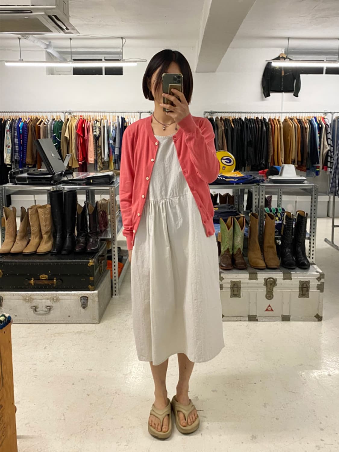 RAY BEAMS collarless cardigan 카라리스 가디건 상품이미지2