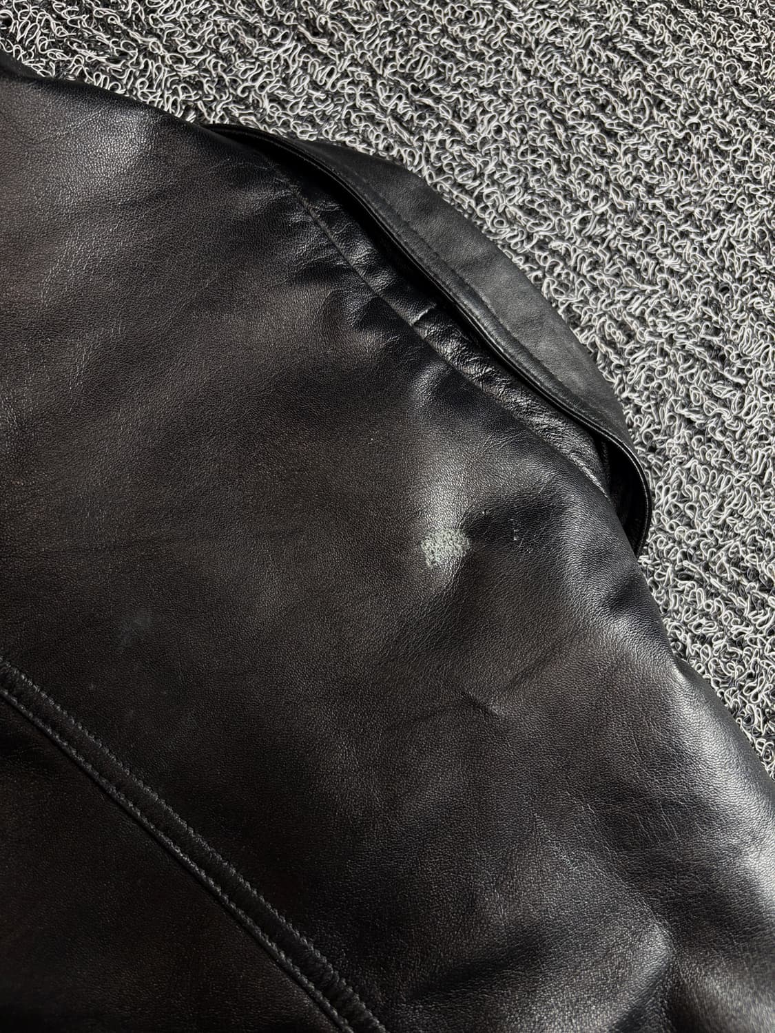 90s Hanai 아카이브 양가죽 램스킨 봄버 레더 자켓 3803 상품이미지5