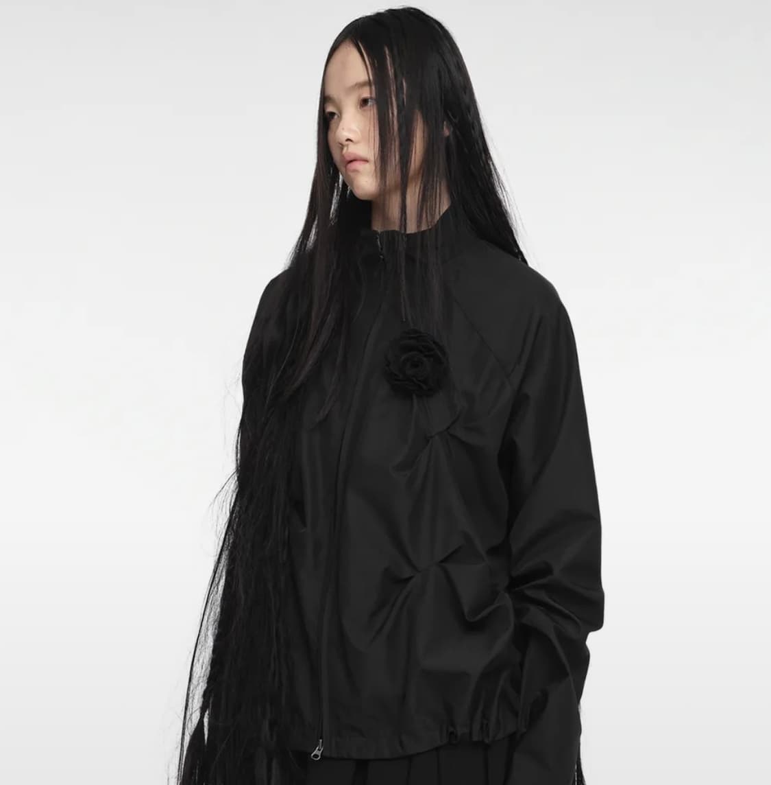 PINTUCK WIND BREAKER (UNISEX) BLACK 상품이미지1