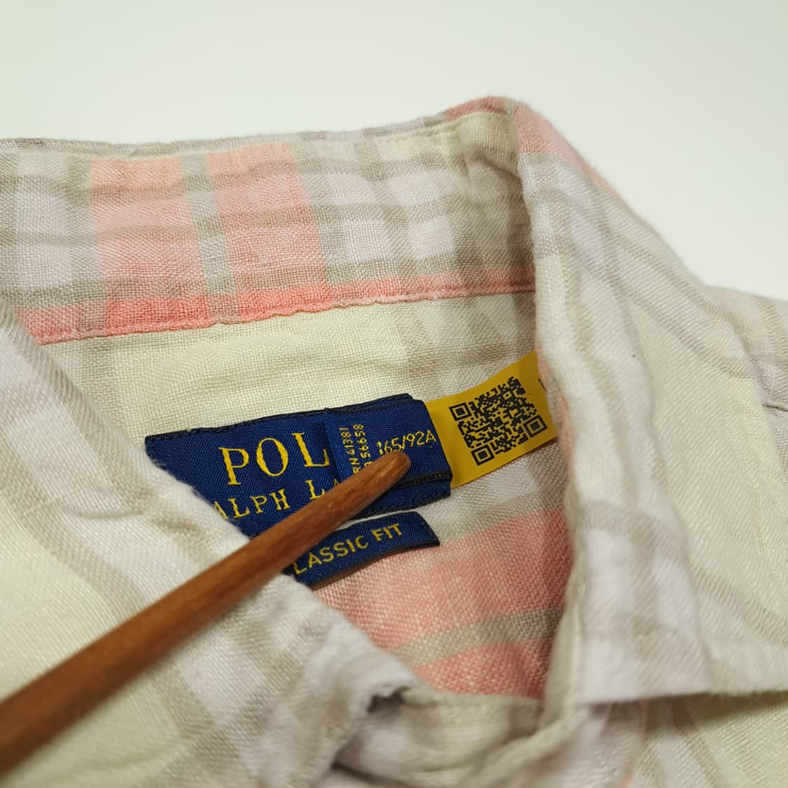 CK133 M 폴로 QR 클래식핏 린넨 타탄체크 소프트피치 셔츠 남방 상품이미지4