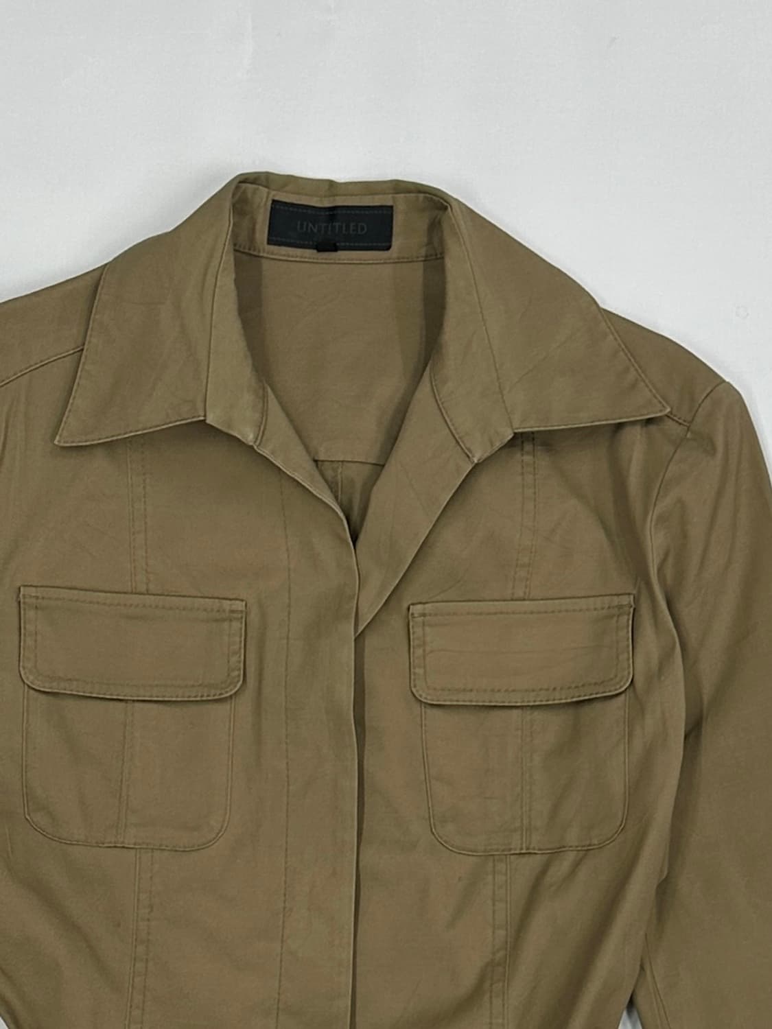 👜핀터 나나깔 셋업 코디세트👜 베이지 셔츠 허리라인 리본 정장 상품이미지5