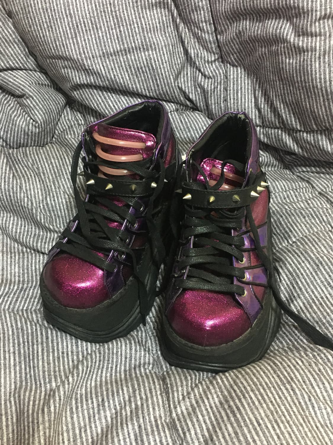 데모니아 핑크 붉은색 플랫폼 슈즈 7cm 굽 240-250 상품이미지1