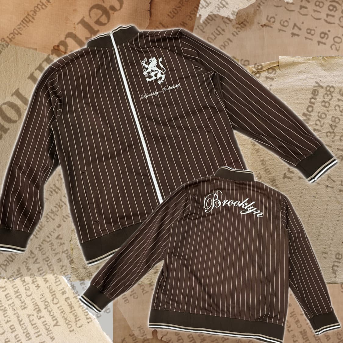 BROOKLYN IDUSTRIES 브라운 스트라이프 레터링 져지 상품이미지1