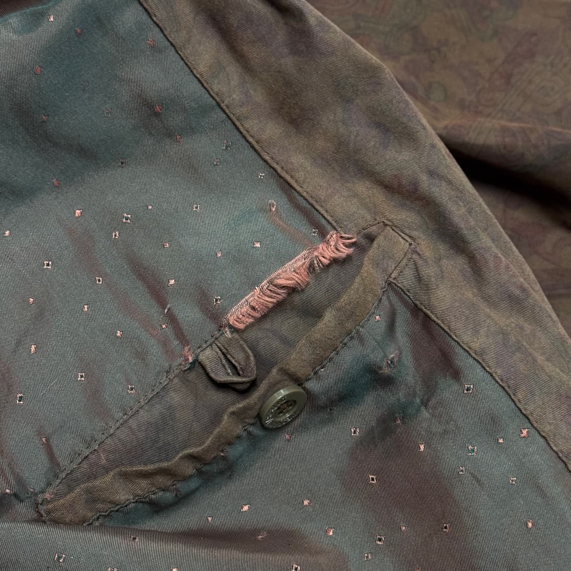 입생로랑 빈티지 브라운 패턴 봄버 블루종 105 상품이미지9