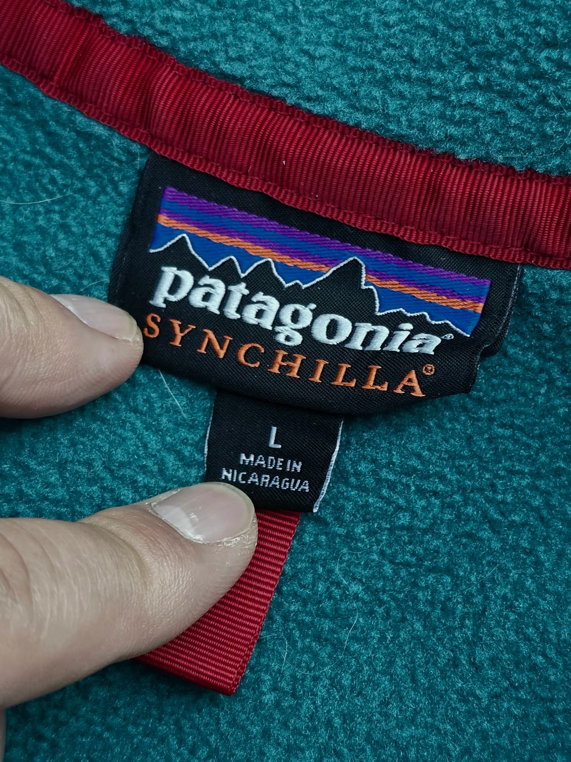 파타고니아 신칠라 그린 퍼플 L 헤비웨이트 상품이미지3