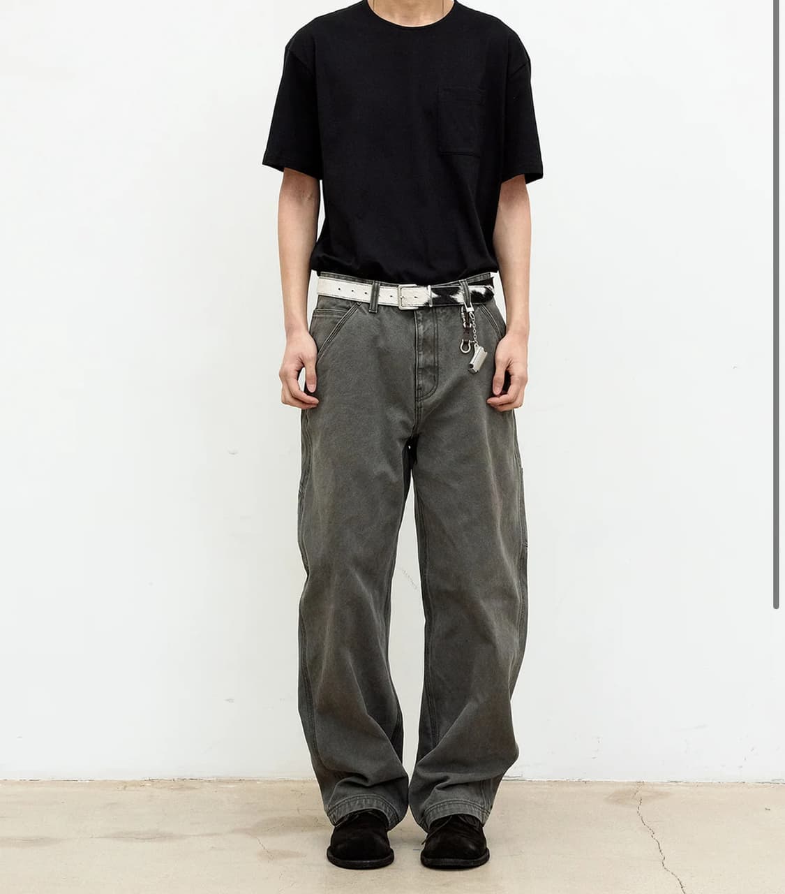 쿠어 수피마 세미오버핏 u넥 티셔츠 상품이미지4