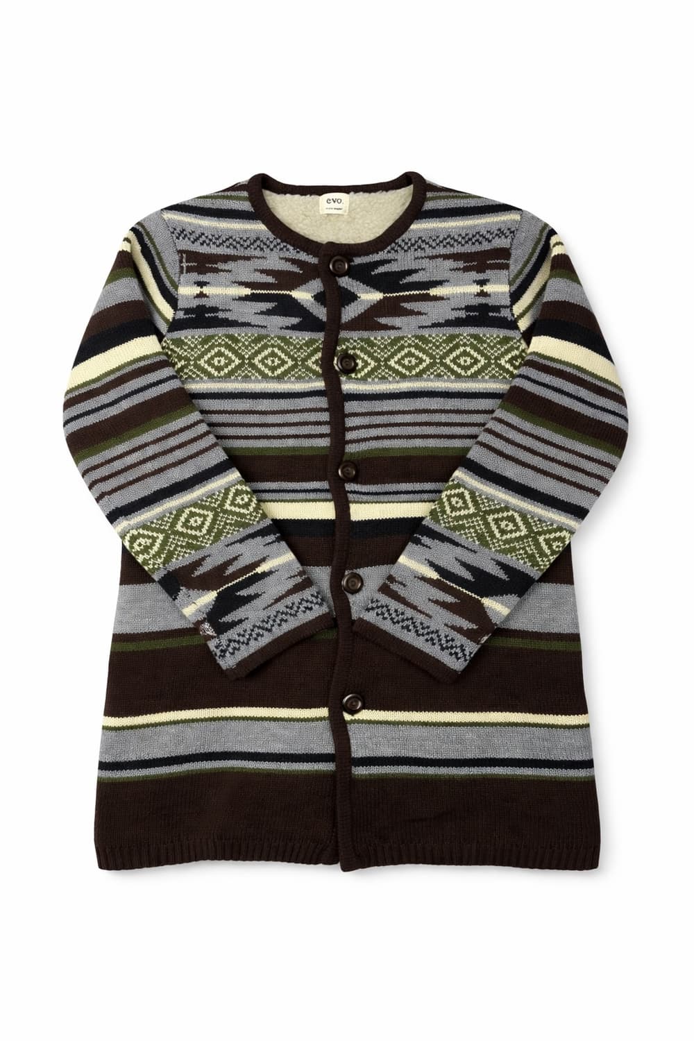 JPN 일본 빈티지 노르딕 에스닉 패턴 아메카지 모리걸 니트 가디건 M 상품이미지1