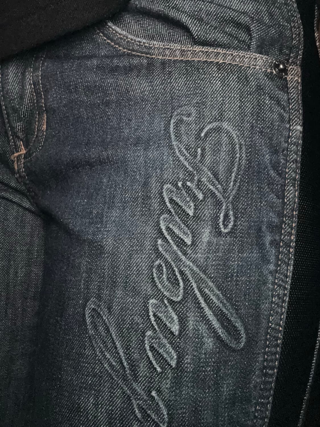 90‘s 올드스쿨 후부 Fubu 밴딩 데님 부츠컷 팬츠 y2k 갸루템 상품이미지1