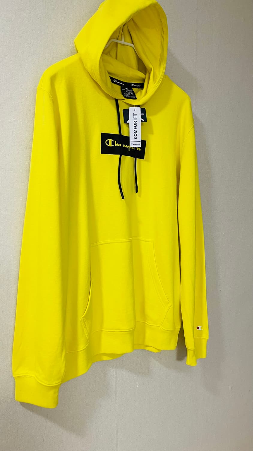 택달린 새상품) 챔피온 파스텔 후드티 XL 옐로우 정가 111,000원. 상품이미지3