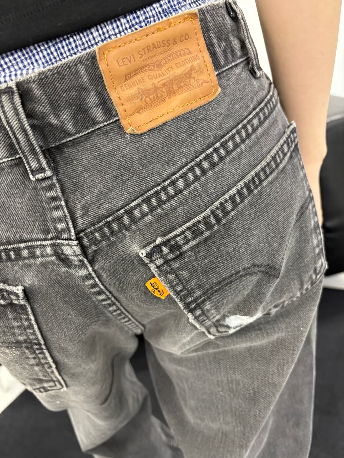 90's 리바이스 50619 오렌지탭 흑청  상품이미지4