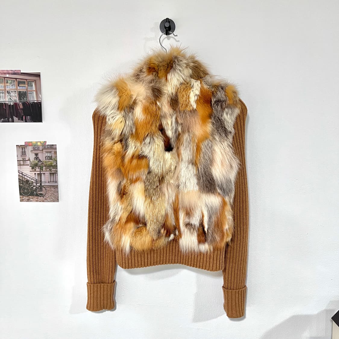 [S] 베이지 폭스퍼 니트집업 상품이미지2