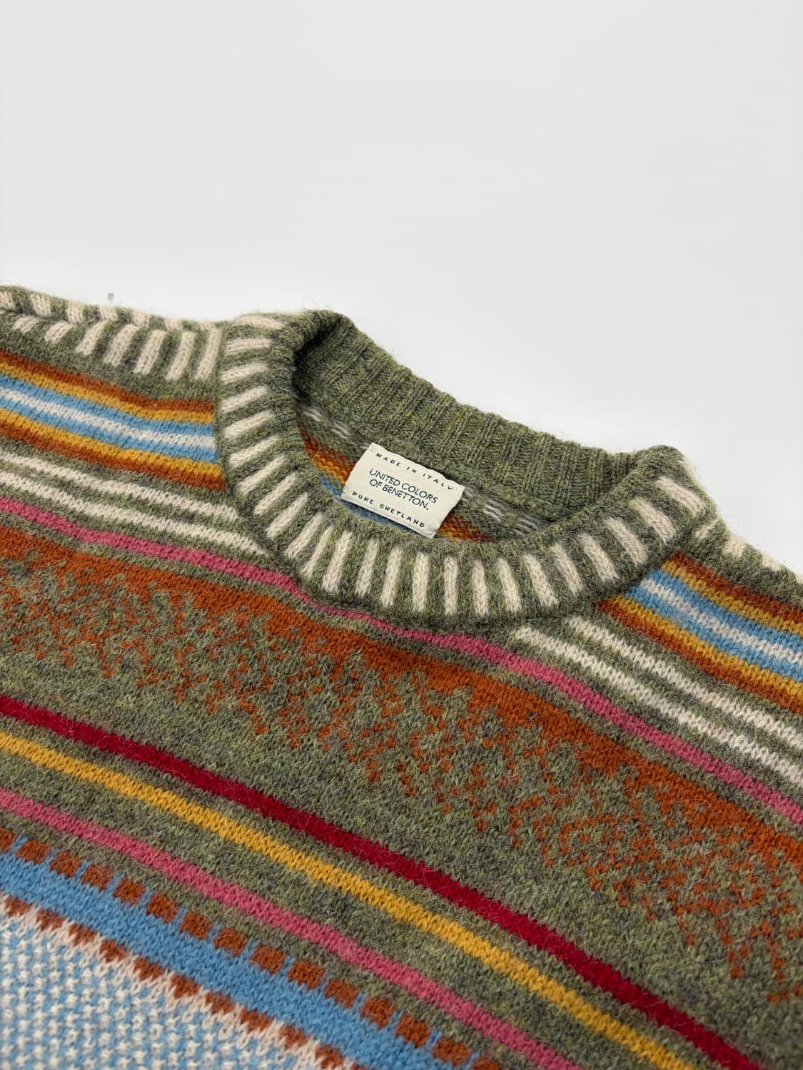 베네통 멀티패턴 셔틀랜드 울 니트 상품이미지2