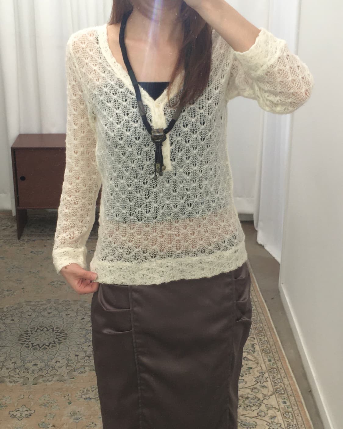 아이보리 크로쉐 니트 상품이미지3