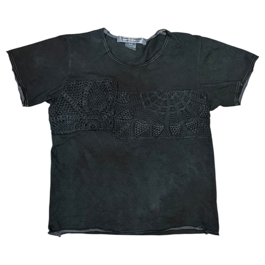 꼼데가르송 거미줄 크로쉐 망사 디테일 반팔 티셔츠 상품이미지1