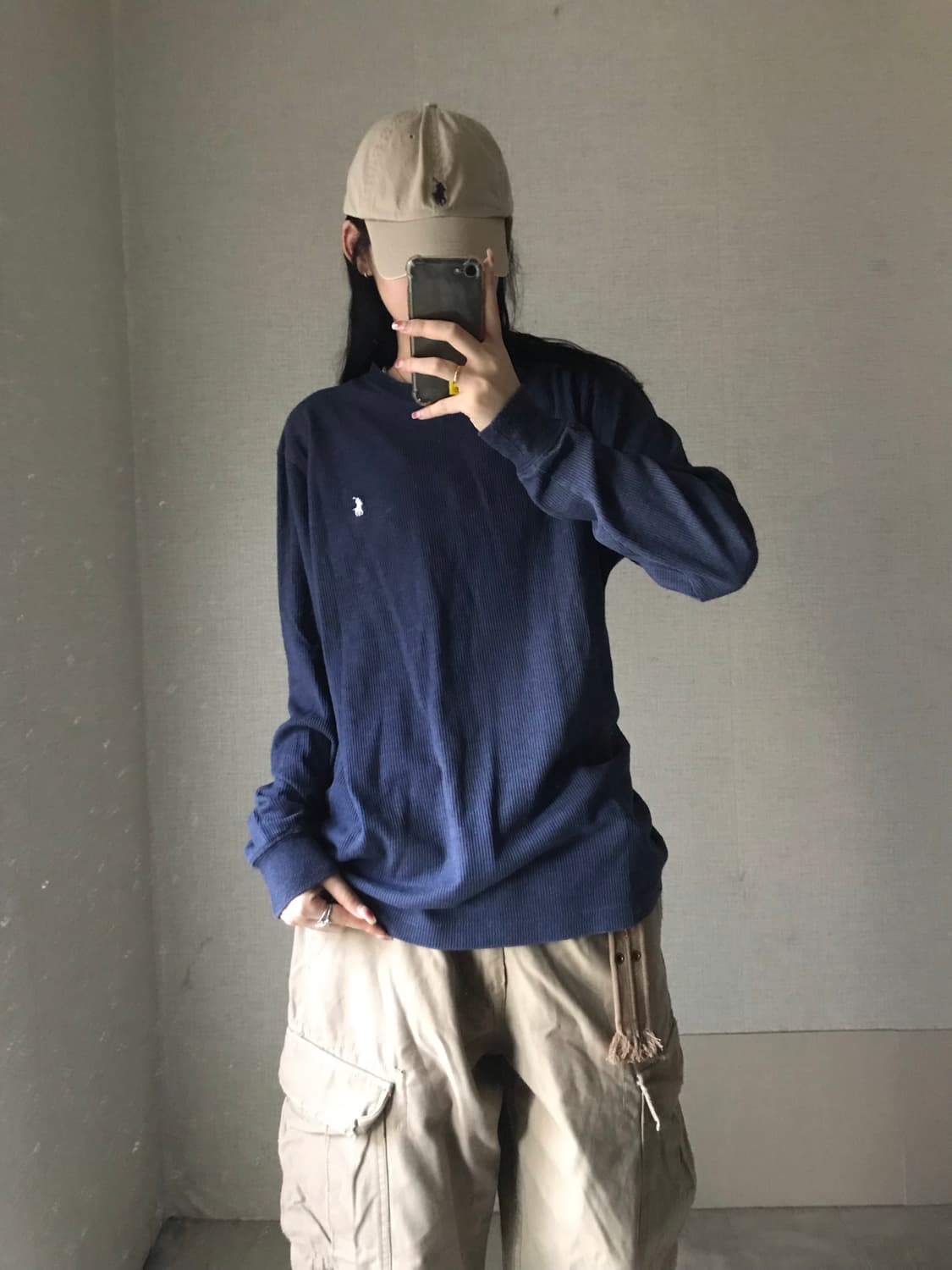폴로 네이비 와플 롱슬리브 상품이미지2