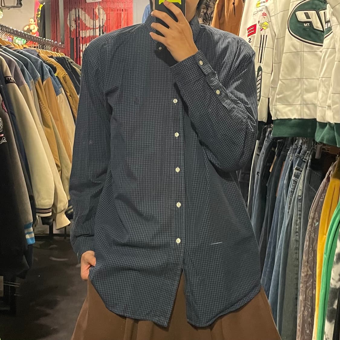 [IM] Polo 폴로 딥블루 체크 긴팔셔츠 상품이미지1