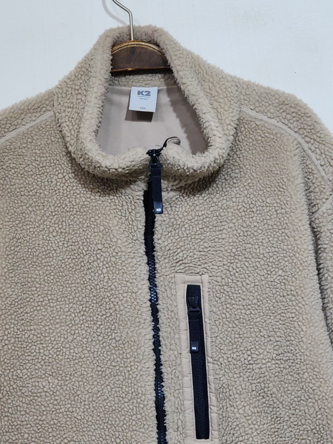 (100) K2 플리스 점퍼 베이지 뽀글이 케이투 후리스 자켓  상품이미지2