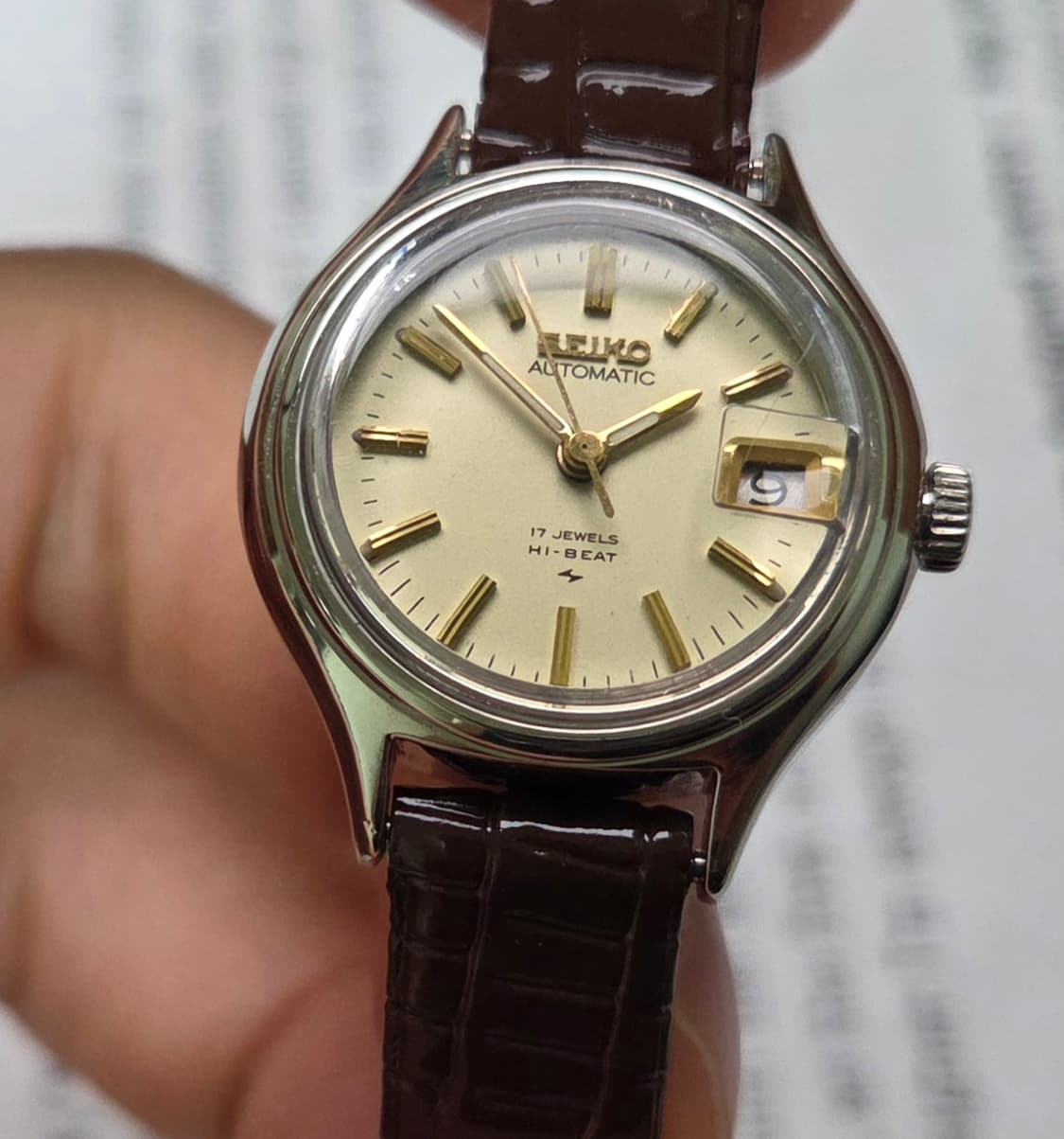 레어] 빈티지 세이코 고진동 하이비트 샴골판 여성용 오토매틱  상품이미지5