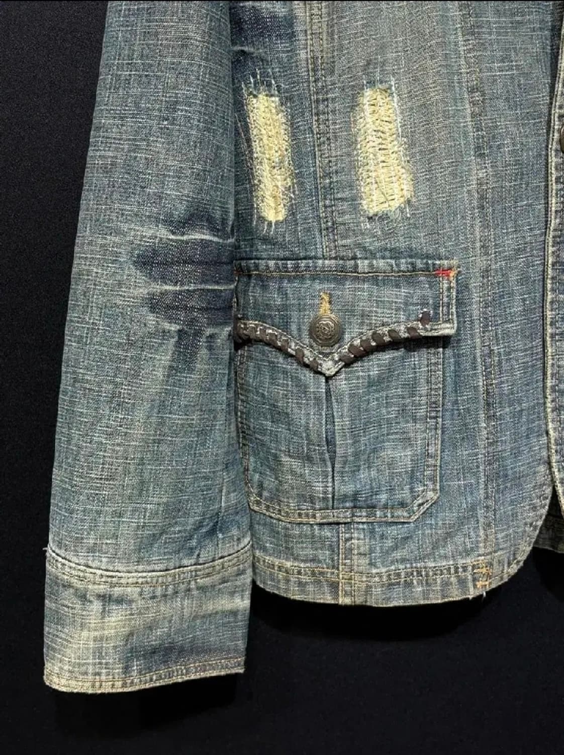 일본Gumu International 데님 가죽 블레이저 상품이미지4