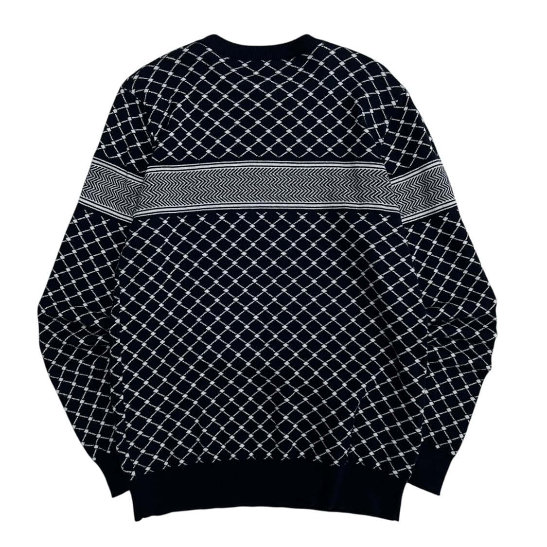 라코스테 화이트체크 네이비 니트 4 상품이미지3