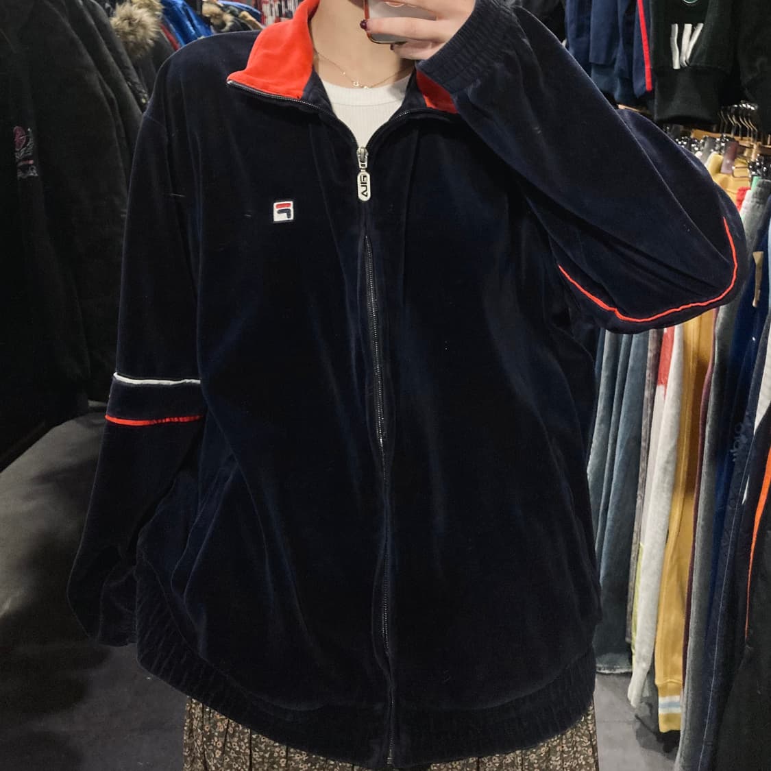 [IM] 필라 벨벳 집업 네이비 상품이미지6