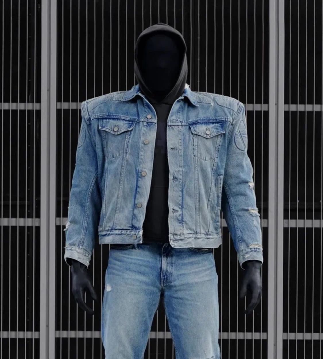 Yeezy x Gap 칸예 모토 오버핏 바이커 데님자켓 상품이미지1