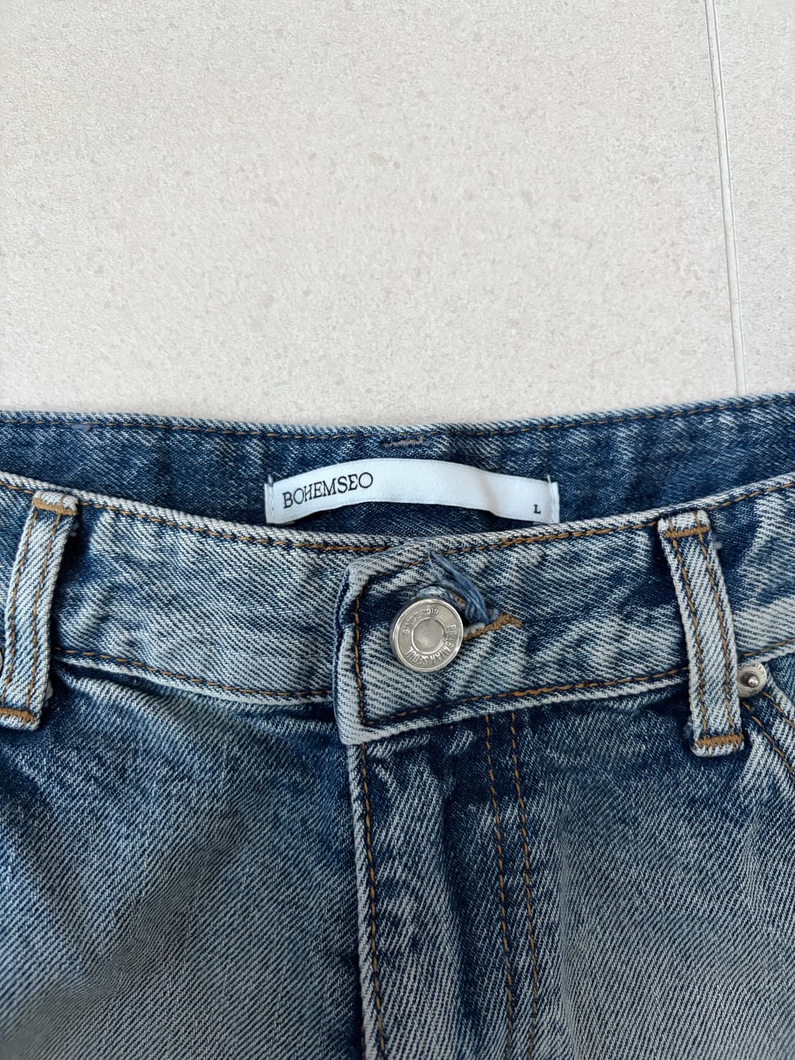 보헤미안서울 데미지 데님 쇼츠 상품이미지3