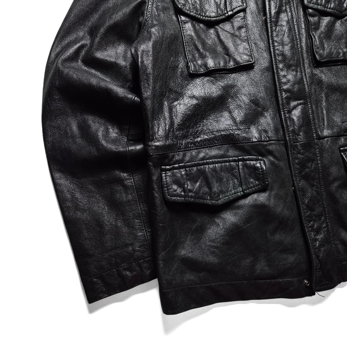 [M] 캘빈클라인 소가죽 하이넥 레더자켓 상품이미지4