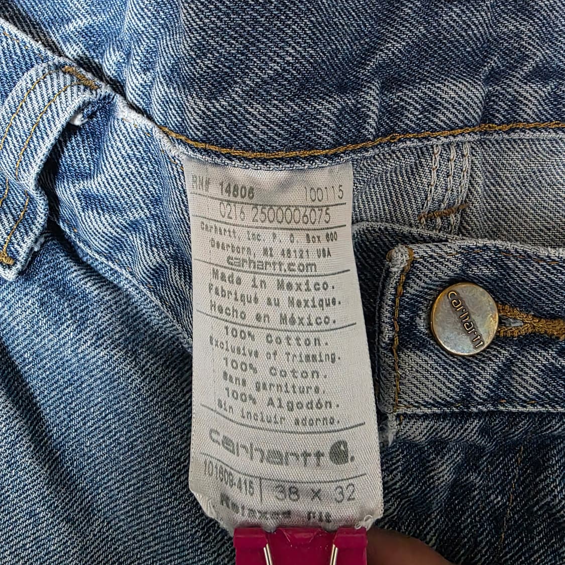 [38X32] 빈티지 칼하트 더블니 데님 릴렉스핏 트래쉬드 B-10 상품이미지4