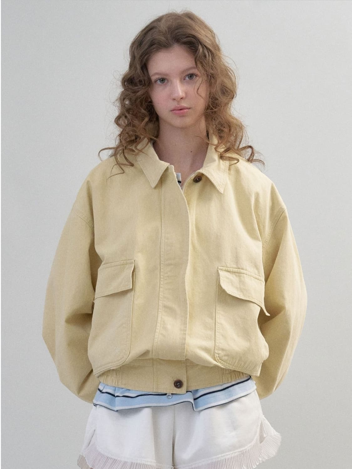 [새상품] 헤더먼트 가먼트 워싱 점퍼 90s garment 블루종 상품이미지6