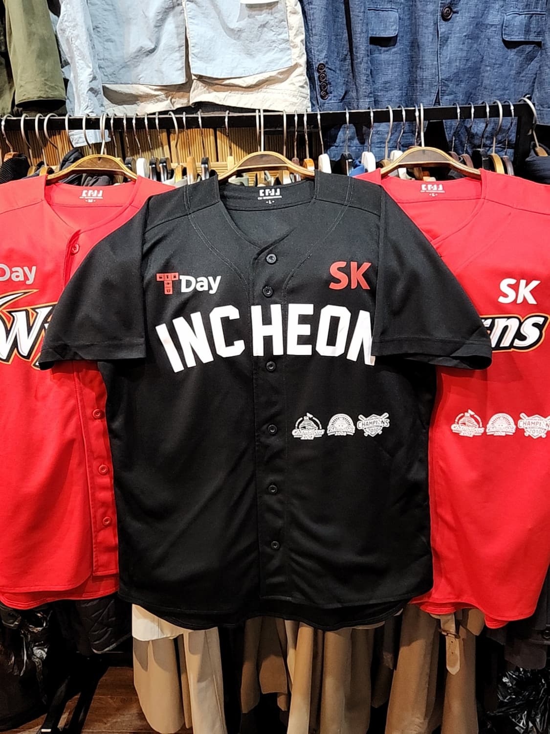 (XL) SK 와이번스 야구져지 블랙 인천 챔피온 우승기념 유니폼  상품이미지1