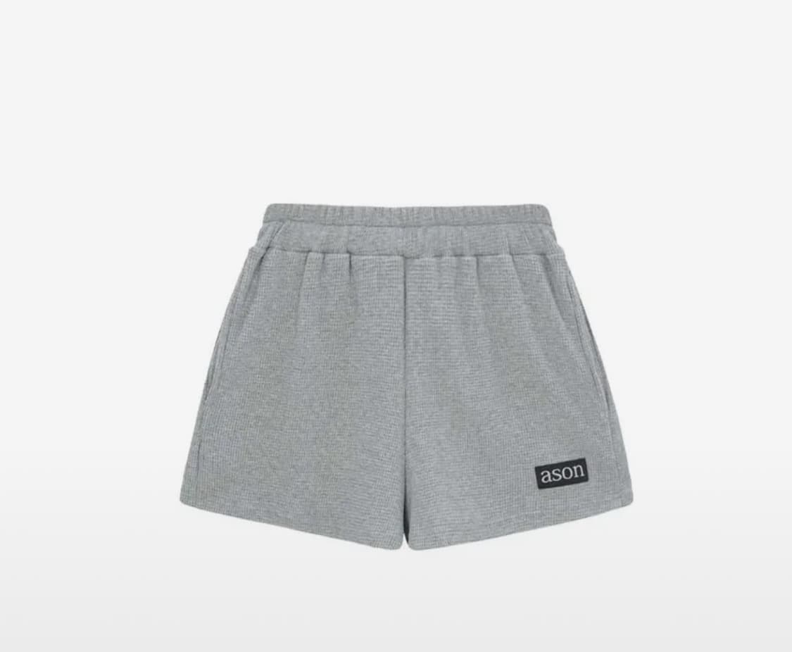 애즈온 와플 숏팬츠 그레이 상품이미지2