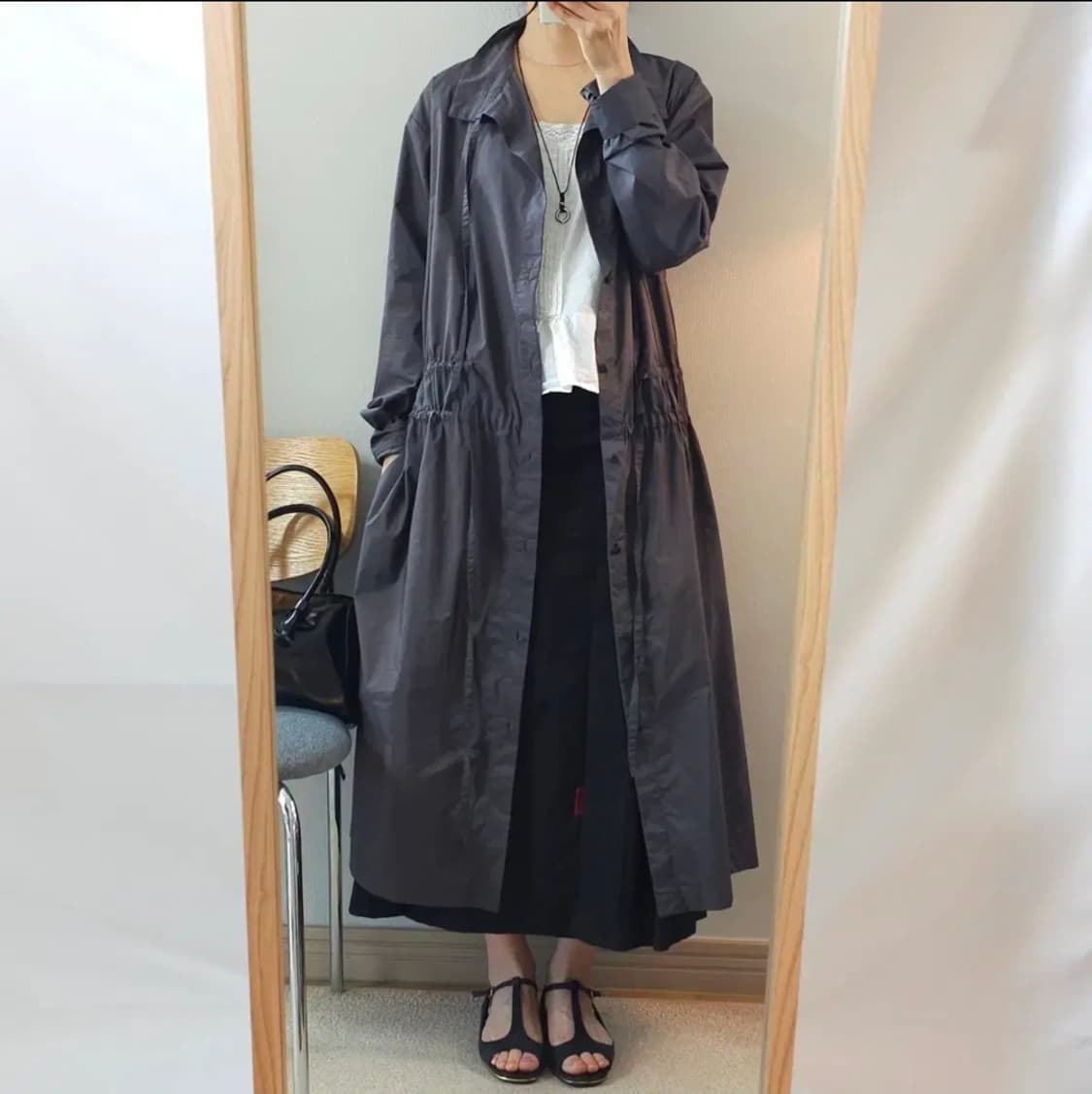 (M)일본 WINDCOAT 여성 롱 셔츠 원피스 자켓 상품이미지1