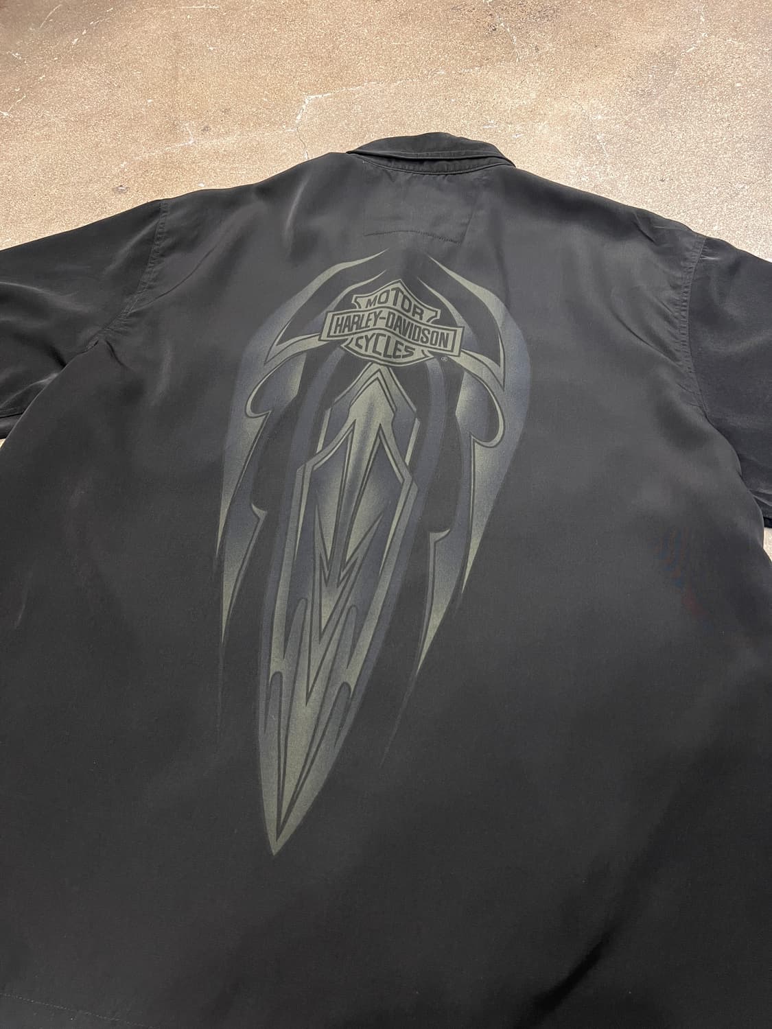 할리데이비슨 버튼업 프린트 반팔 셔츠 블랙 상품이미지5