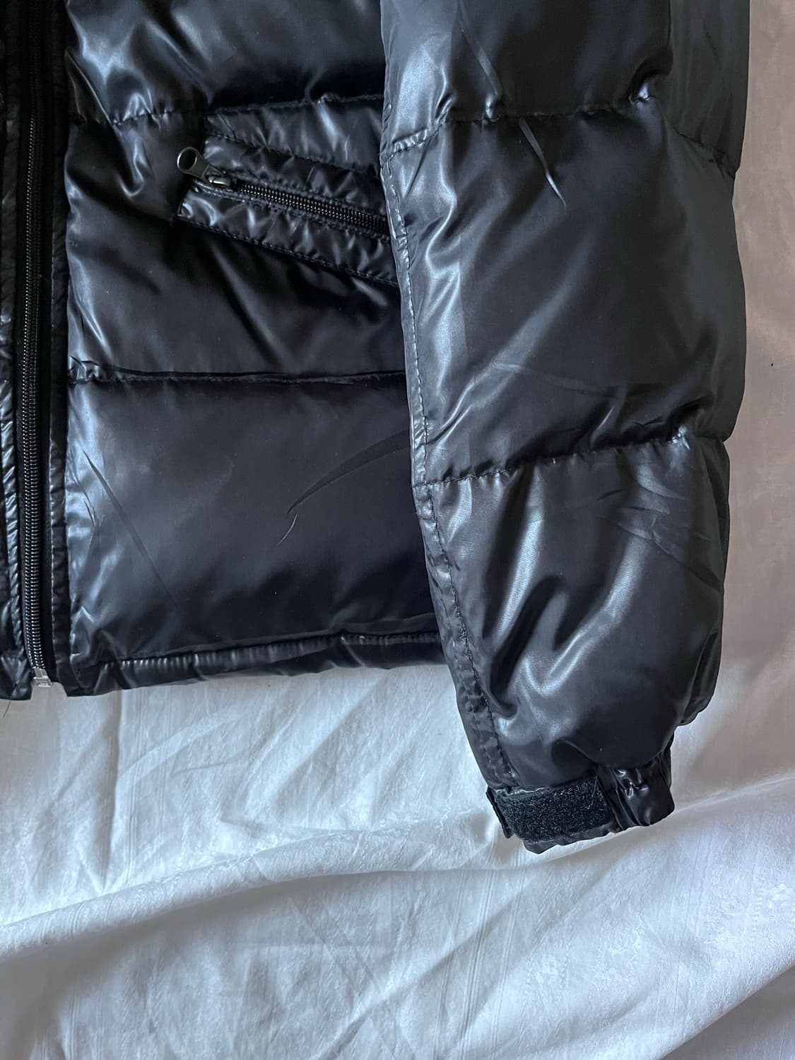 Glossy Black Fur Puffer Jacket 상품이미지5