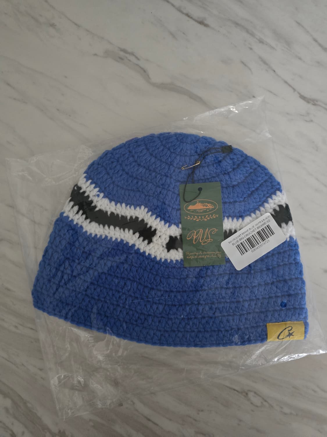 Corteiz 코르테이즈 빅 크로셰 비니 V2 블루 화이트 블랙 상품이미지1