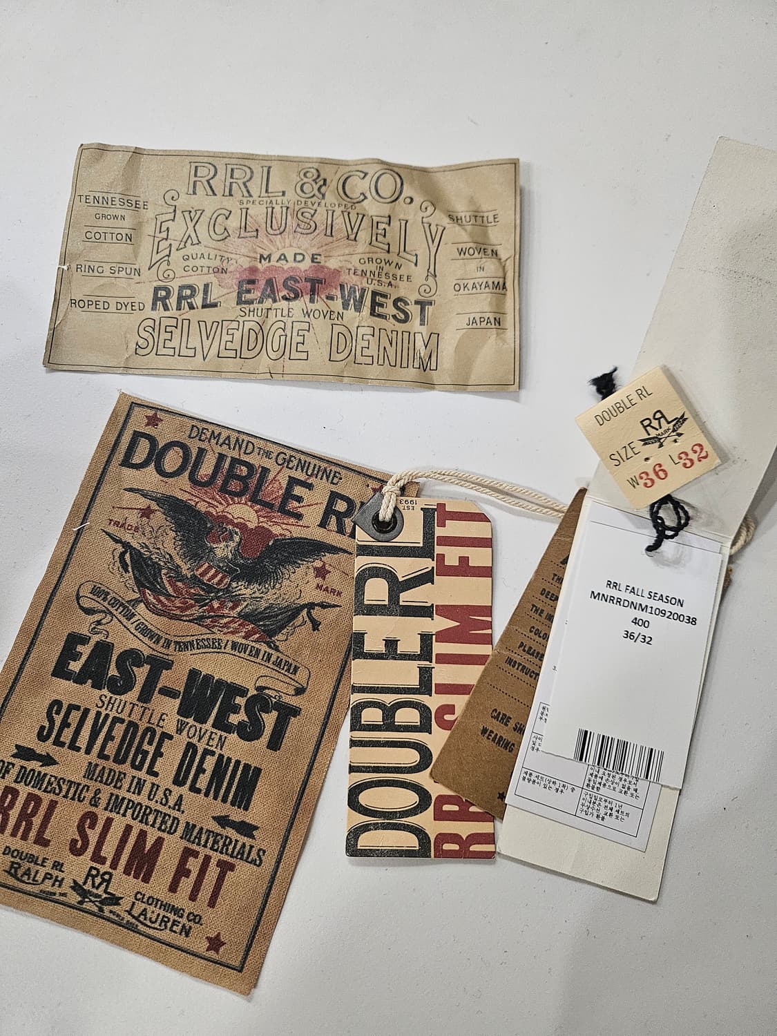 RRL 더블알엘 슬림핏 셀비지 데님 36 상품이미지8