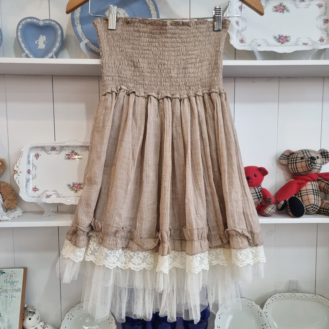 레이스 캉캉 튜브탑 미니 원피스 상품이미지5