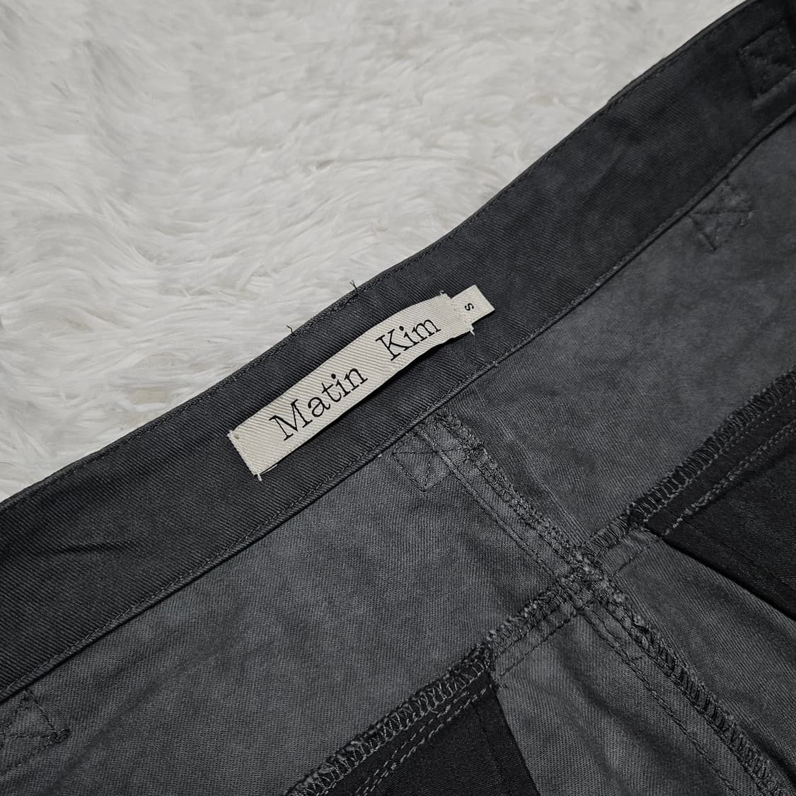 마뗑킴 저지 믹스드 카고 팬츠 차콜 S 상품이미지4