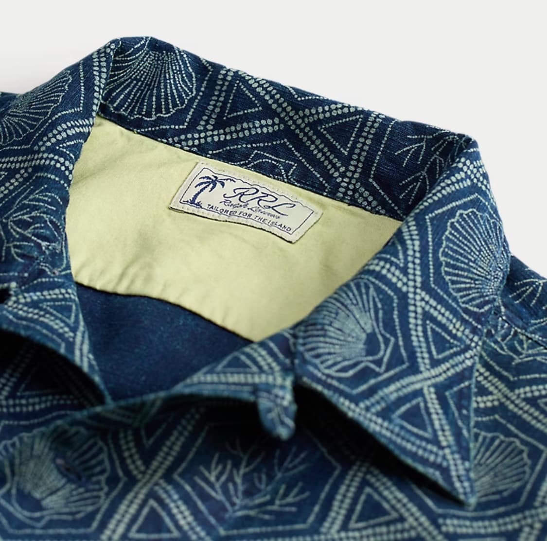 RRL 인디고 셀 프린트 리넨 코튼 셔츠 상품이미지3
