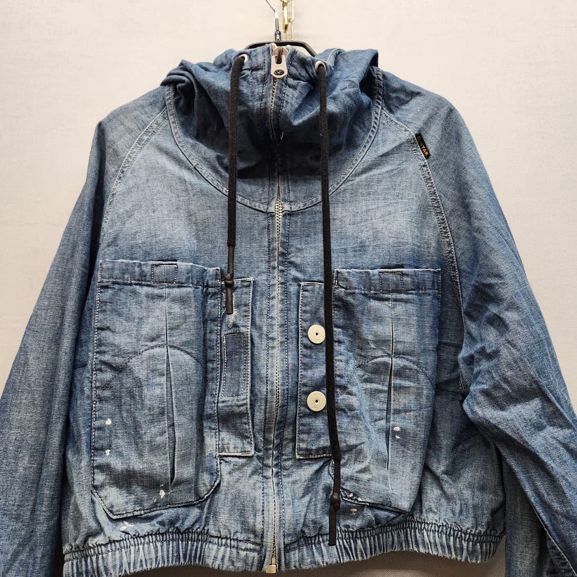 지스타로우 빈티지 디테일 크롭 후드집업 자켓XS(L) 상품이미지2