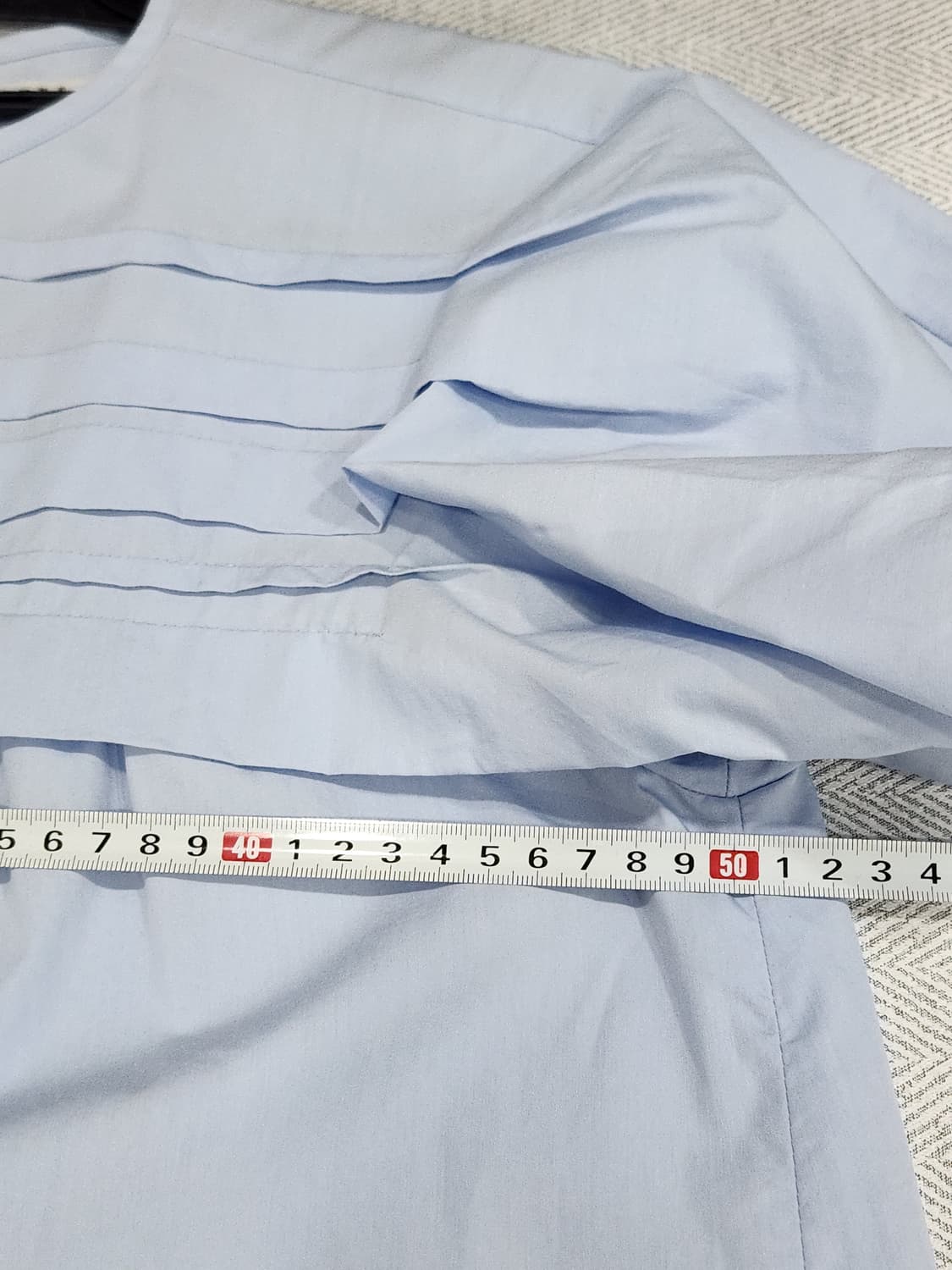 [F] LVPS 하늘색 플리츠 반팔 블라우스 상품이미지9