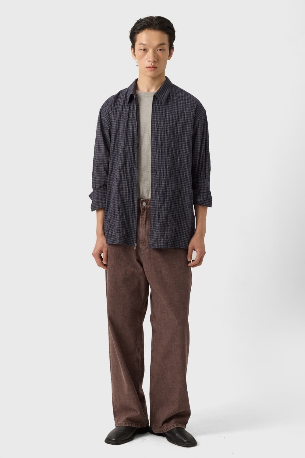 유스 youth 와이드 데님 팬츠 브라운 S사이즈 상품이미지1