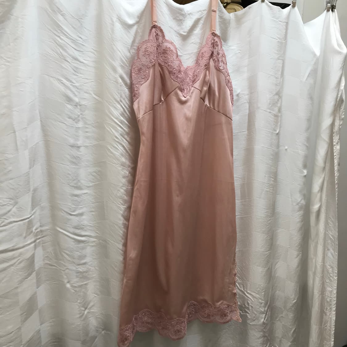 JPN Vintage 로걀 갸루 베이피핑크 슬리브리스 슬립 상품이미지3