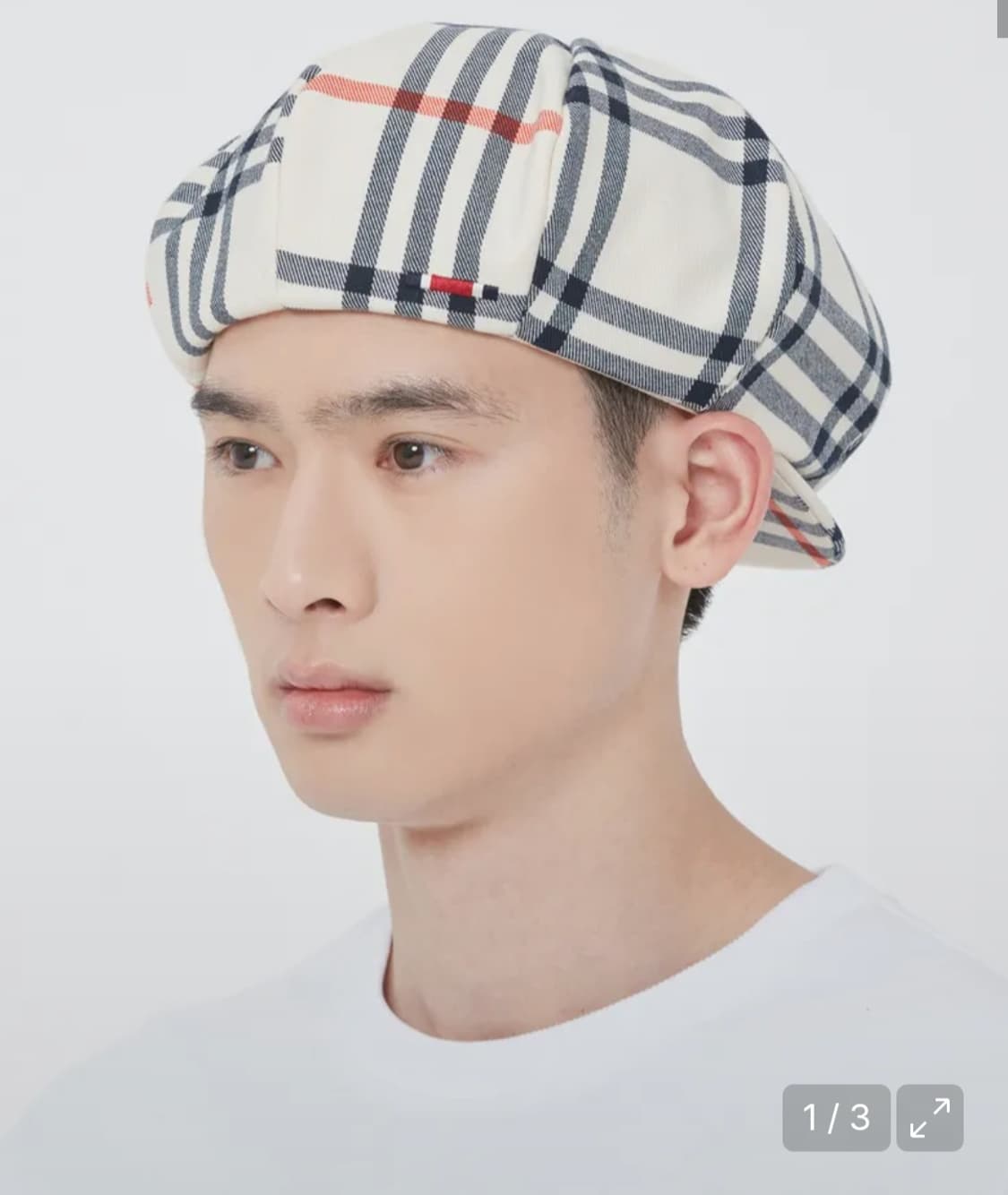 로맨틱크라운 클래식 체크 뉴스보이 캡 베레모 오트밀 상품이미지2